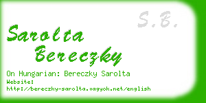 sarolta bereczky business card